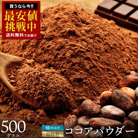 ココアパウダー 「砂糖不使用 2種類から選べるココアパウダー (軽やか！低脂肪ココアパウダー/濃厚！純 ココア パウダー) 500g」 送料無料 [ ピュアココアパウダー 純 ココア ココアパウダー 無糖ココアパウダー 純ココア 無糖 カカオ ]