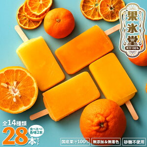 ギフト アイス 「果汁100%高級贅沢愛媛みかんのアイス! 果氷堂 全14種28本セット(各種2本ずつ/嬉しい食べ比べ) 」 送料無料 [ お取り寄せ みかん 果物 フルーツ ギフト フルーツアイスバー 砂糖