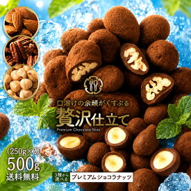 ナッツチョコレート 「3種類のナッツから選べる プレミアムショコラナッツ〜口どけの余韻がくすぶる贅沢仕立て〜 500g(250g×2袋)」 送料無料 [ アーモンドチョコ チョコレート ]