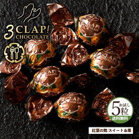 TV放送で話題殺到!「3CLAP!CHOCOLATE 紅葉の舞(スイート&栗)1箱(5粒)」 送料無料 [ スリークラップチョコレート チョコレート チョコ ]