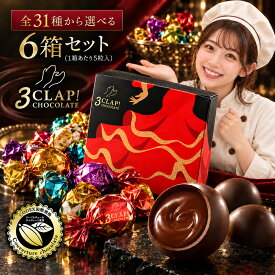 TV放送で話題殺到!「30種類から選べる3CLAP!CHOCOLATE 6箱(5個入×6箱)」 送料無料 [ スリークラップチョコレート チョコレート チョコ トリュフ プチギフト ] 【予約販売】