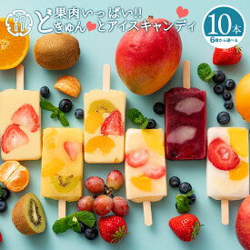 ギフト アイス 生フルーツアイス 「果肉いっぱいどきゅんとアイスキャンディ10本セット(全6種から2種類選べる)」 送料無料 [ フルーツアイスバー 人気 ギフト おしゃれ ランキング ]