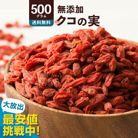 ゴジベリー 「無添加クコの実500g」 送料無料 ［ 小分け 菓子材料 枸杞 乾燥クコの実 スーパーフード ゼアキサンチン 中華 ドライフルーツ ]
