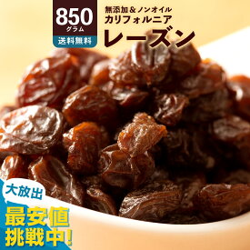 レーズン ノンオイル 「麗しのレーズン850g」 送料無料 [ ノンオイル 無添加 砂糖不使用 カリフォルニア産 カリフォルニアレーズン ドライフルーツ 激安 訳あり ドライフルーツ 干し葡萄 ほしぶどう 1kg より少ない 防災食品 非常食 ]