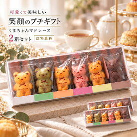 マドレーヌ 「可愛いクマちゃんマドレーヌ2箱(6匹×2)」 送料無料 [ プチギフト 贈り物 贈答 祝い プレゼント 退職 お菓子 プチギフト お礼 お菓子 プレゼント 退職祝い ]