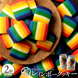 クッキー 「美味しさも楽しさも虹色に!レインボークッキー2個セット(270g×2)」 送料無料 [ お祝い 記念日 ギフト サプライズ パーティー インスタ映え お取り寄せ セット ]
