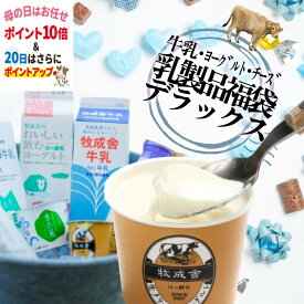 P10倍＆本日さらにポイントアップ↑乳製品デラックス袋 もったいない 訳アリ ご褒美 福袋 食品 2026 在庫処分 スイーツ おつまみ お取り寄せ 牛乳 ヨーグルト 食品ロス 詰め合わせ チーズ 牧成舎 プレゼント 父の日 ギフト DEAL 母の日