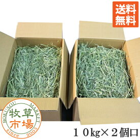 ◆◆令和5年度産新刈り◆牧草市場スーパープレミアムチモシー1番刈り牧草 10kg×2個口（うさぎ・モルモットなどの牧草　業務用　シングルプレス）