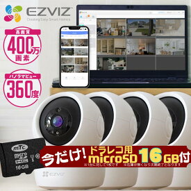 【お買い得1 ~ 4個セット】防犯カメラ C6N 4MP 400万画素 ペットカメラ EZVIZ 置き型 家庭用 ベビーカメラ セキュリティカメラ 赤ちゃん 子ども 高齢者 首振り パンチルト アレクサ 対応 高画質 連動 みまもりカメラ Wi-Fi 会話できる