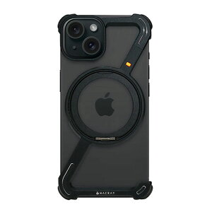 HACRAY ハクライ 360 RingStandバンパー for iPhone15 アルミ・ブラック HR26881i15【メーカー直送】