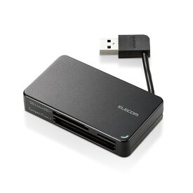 エレコム USB3.0対応メモリカードリーダー/ケーブル収納型タイプ 約6cm ブラック MR3-K303BK【メーカー直送】