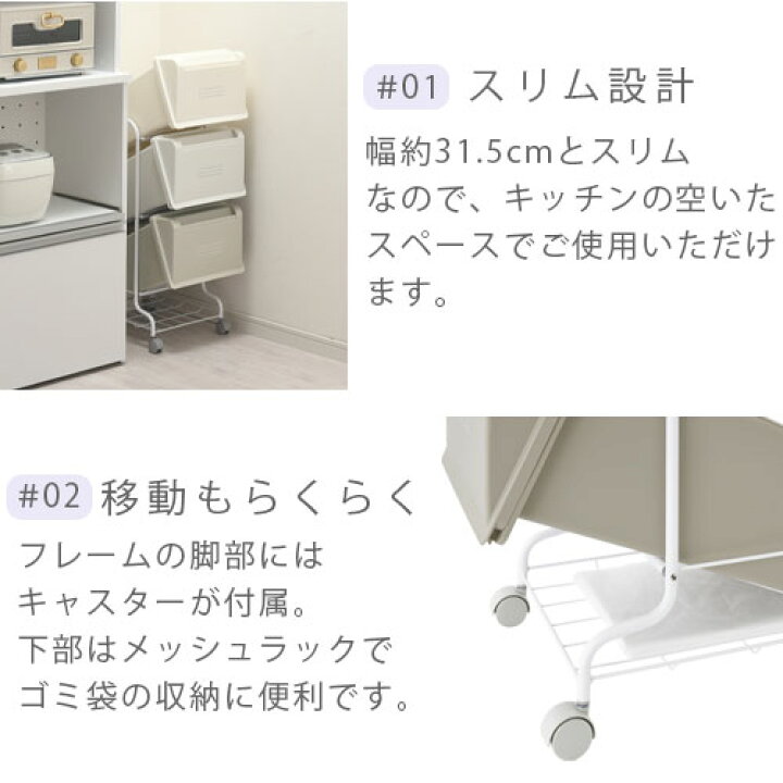 最大86 Offクーポン ごみばこ スタンドダストボックス 3分別 スタッキング 脱衣かご おもちゃ箱 ふた付きボックス キャスター付き 一人暮らし 台所 おしゃれ