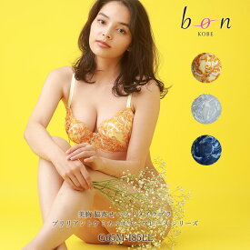 【bon】大きいサイズの美胸 脇寄せ バストメイクブラ ブリリアントケミカルモチーフレース シリーズ☆ブラショーツセット【ss50】