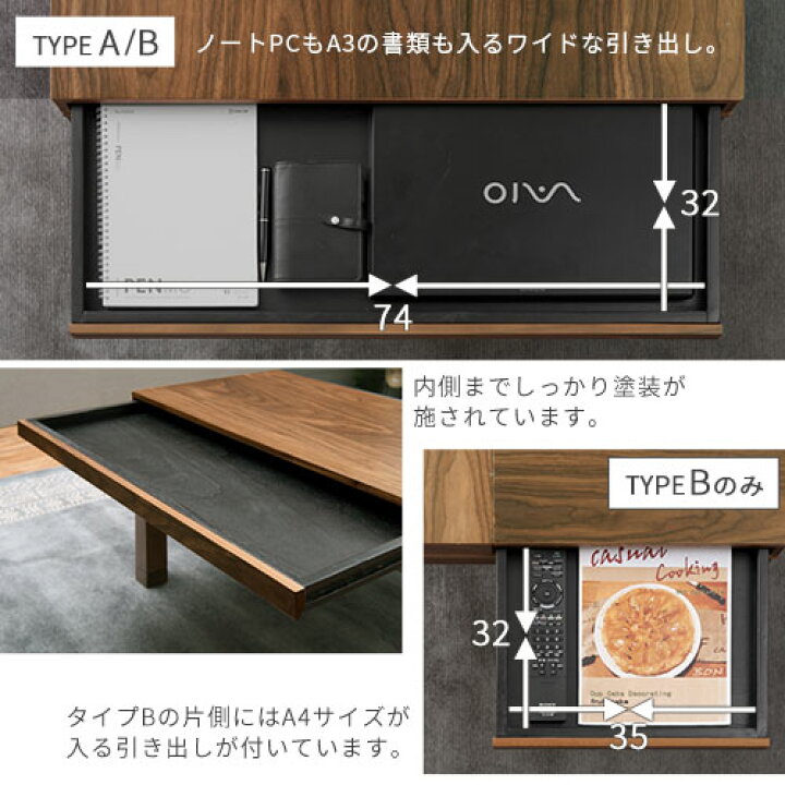 楽天市場】電気こたつ 引き出し付き ローテーブル 正方形 幅80cm  