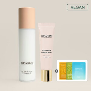 Bonajour EGF SET essence, eye cream (EGF t@[XgGbZX + EGFACN[) gtZk v~AC X[GCWO ACN[ ؍ RX XLPA h e Ƃ 