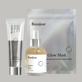 【くすみケア 3点セット】アルティメイト グロウセラム 30ml + クリーム50ml + シートマスク(7枚入) / ナイアシンアミド トラネキサム酸 グルタチオン アルファアルブチン ビタミンC