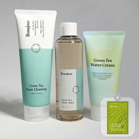 【グリーンティースキンケアセット】ウォータートナー205ml + ウォータークリーム 100ml + フォームクレンジング 150ml+ エッセンシャルマスクシート5枚