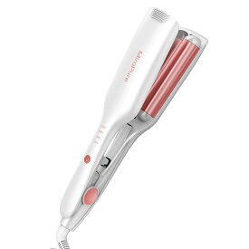 MiroPure ヘアアイロン ウエーブアイロン 初心者向け 26mm コテ ヘアケア やけど防止 セラミック　時短簡単で忙しい朝で大活躍 ワッフルアイロン PSE認証済 海外対応 持ち運びやすい 日本語取扱説明書 MiroPure ピンク/ブラック/藤色/グレーブルー