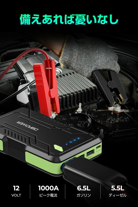 楽天市場】☆P10倍☆【DBPOWER正規店】ジャンプスターター 12V車用 エンジンスターター 8000mAh 6.5Lガソリン/ 5.5Lディーゼル車まで対応 1000Aピーク電流 車緊急始動 モバイルバッテリー機能 LEDライト 安全保護システム PSE認証 2年保証付 : スリス公式ショップ 楽天市場】☆P10倍☆【DBPOWER正規店】ジャンプスターター 12V車用 エンジンスターター 8000mAh 6.5Lガソリン/ 5.5Lディーゼル車まで対応 1000Aピーク電流 車緊急始動 モバイルバッテリー機能 LEDライト 安全保護システム PSE認証 2年保証付 : スリス公式ショップ