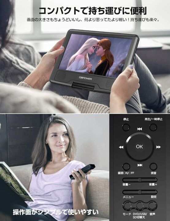 楽天市場】☆期間限定P5倍☆2180円収納ケース特典あり☆ ポータブルdvd  