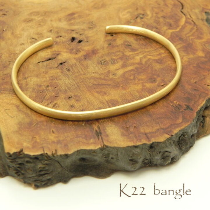 楽天市場】【バングル】K22 bangle3ミリ幅楕円バングル22金 鍛造  
