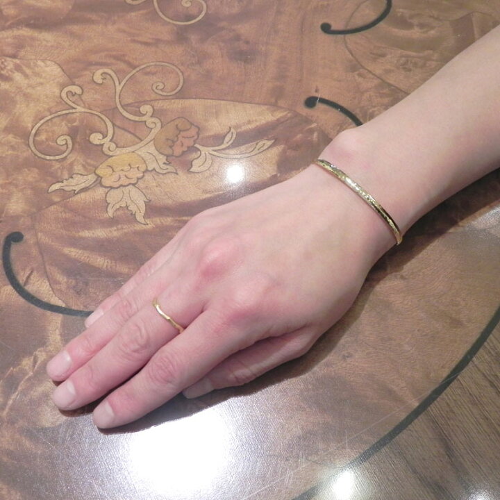 楽天市場】【バングル】K22 bangle3ミリ幅楕円バングル22金 鍛造  