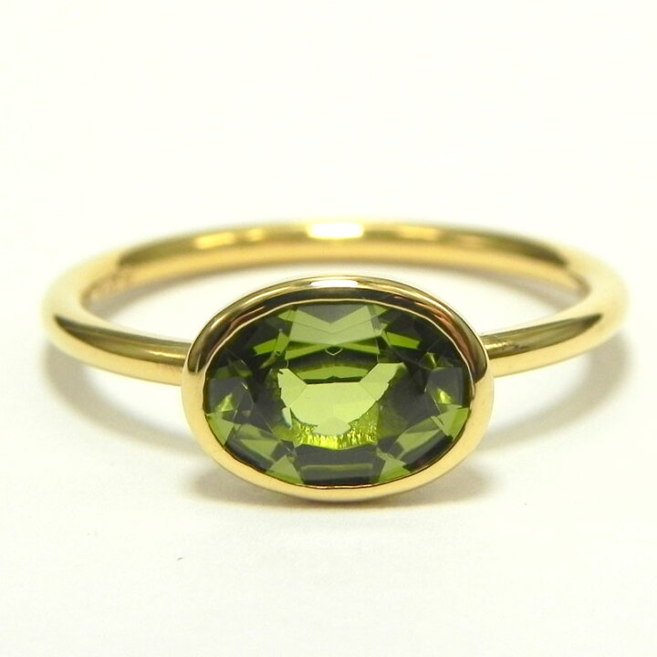 楽天市場】【指輪】K22 ペリドットリング 1.2ct 横向きオーバルカット8 