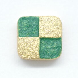【ピアス】K22クッキー「市松・抹茶・緑」片耳販売軸太1ミリ金属アレルギー対応