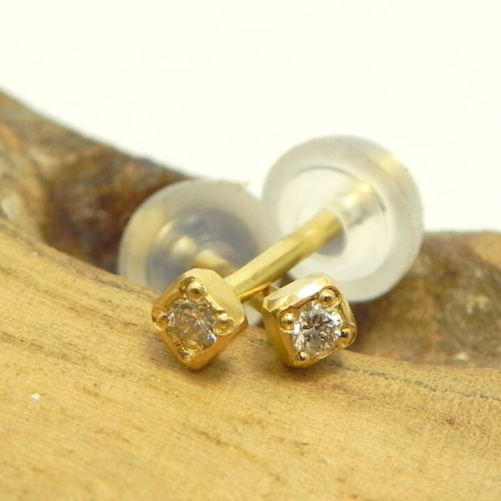 楽天市場】【ピアス】片耳販売22金0.02ctダイヤモンドピアス太さ選べる 
