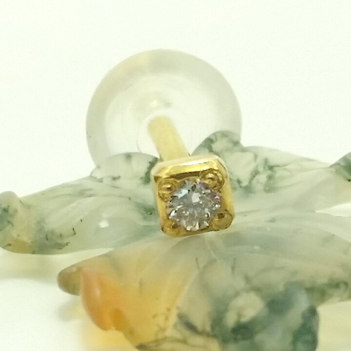 楽天市場】【ピアス】片耳販売22金0.02ctダイヤモンドピアス太さ選べる 