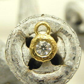 【チャーム】0.1ctダイヤチャーム 22金 rigelVSダイヤ0.10ct使用ダイヤピアスチャーム片耳1個販売金属アレルギー対応宅配送料無料