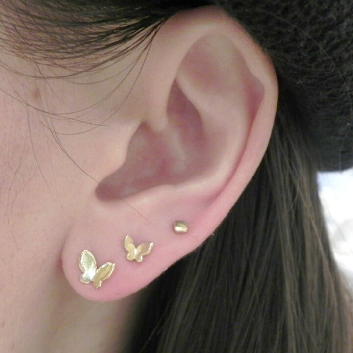 楽天市場】【ピアス】22金セカンドピアス「蝶S・バタフライ 