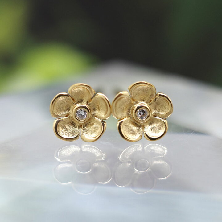 楽天市場】【ピアス】22金セカンドピアス「花・フローレット」K22 