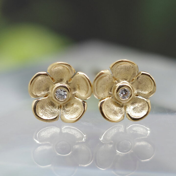 楽天市場】【ピアス】22金セカンドピアス「花・フローレット」K22 