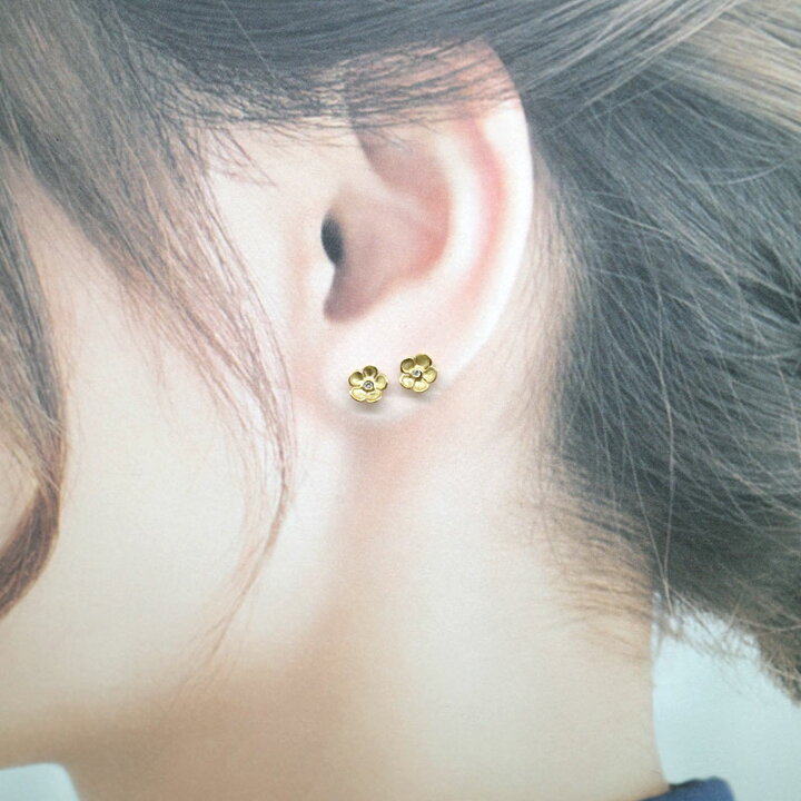 楽天市場】【ピアス】22金セカンドピアス「花・フローレット」K22 