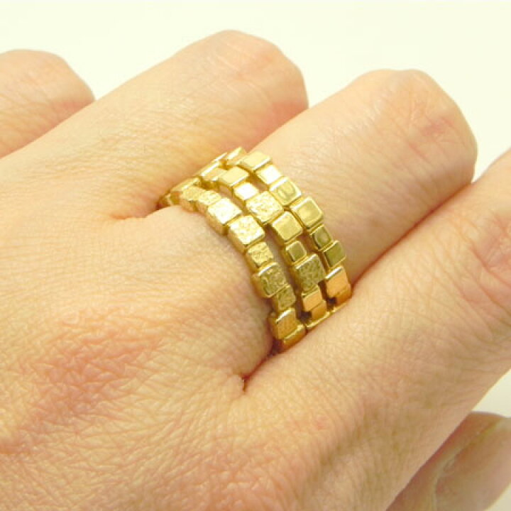 楽天市場】【指輪】モザイクリング指輪 Ring リングK22/K18YG/K18PG  