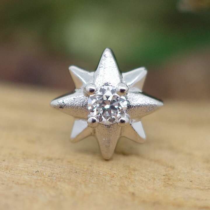 楽天市場】【ピアス】片耳Pt950一番星0.02ctダイヤピアスセカンド 