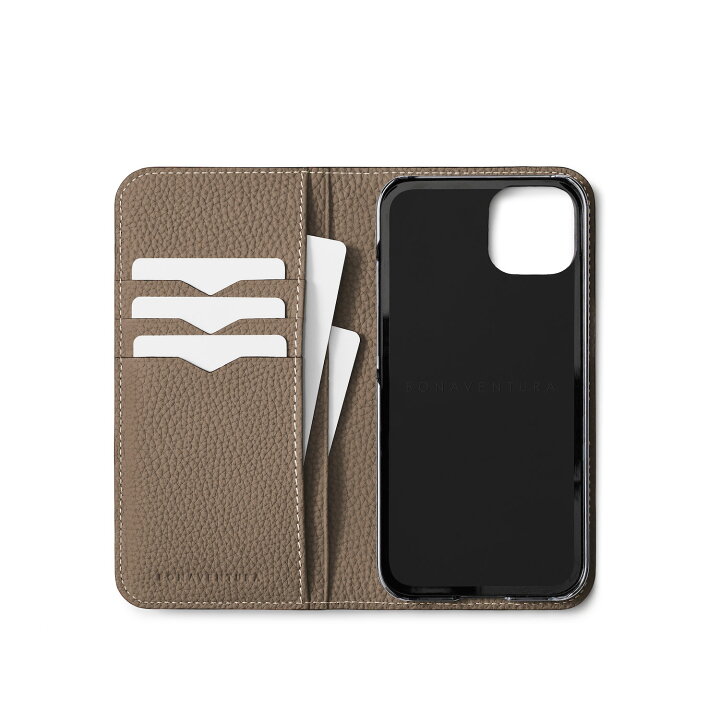 新品】BONAVENTURA iPhone用手帳型ケース ブラック（楽天市場  