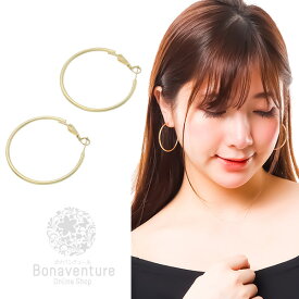 4cm フープピアス 女性 レディース 2025 40mm セミマット つや消し ゴールド a30062e