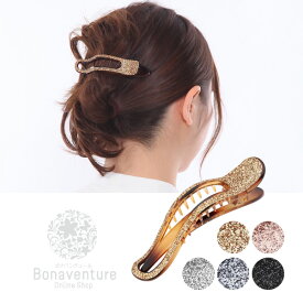 ラメ フォーククリップ ヘアクリップ 髪留め まとめ髪 レディース 女性 キラキラ ブラック/グレー/シルバー/ピンク/ゴールド/ブラウン a20088h