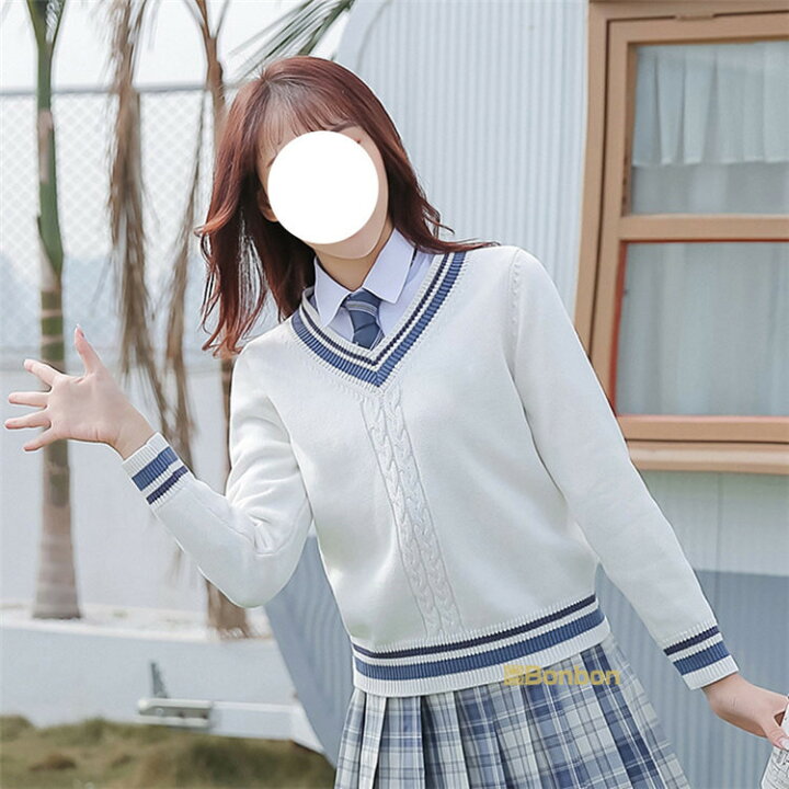 楽天市場】スクールセーター 女子 高校生 制服 セーター 学生 Vネック 