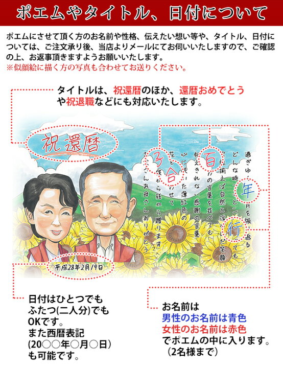 楽天市場】退職祝い プレゼント 『似顔絵ポエム 背景入り』＜似顔絵 1 