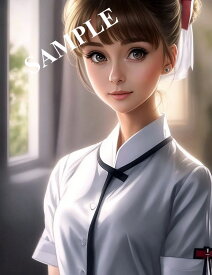AI生成画像：人物　女性　20～24才　女性　20才　優しい看護婦さん・イラスト画 #010118