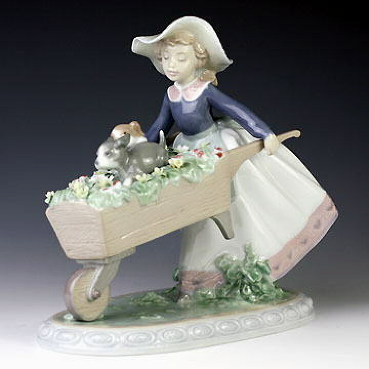 楽天市場】リヤドロ（Lladro リアドロ 陶器人形 置物） 犬と少女 乗せ 
