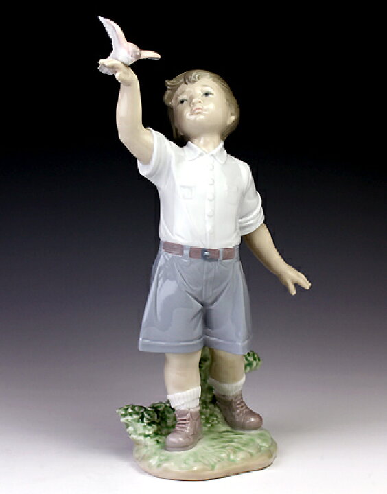 楽天市場】リヤドロ（Lladro リアドロ 陶器人形 置物） 男の子 小鳥 