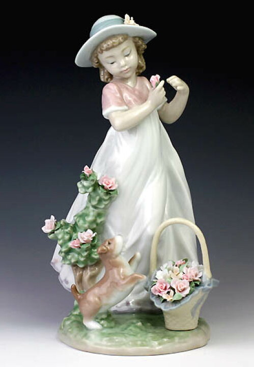 楽天市場】リヤドロ（Lladro リアドロ 陶器人形 置物） 犬と少女 僕と 