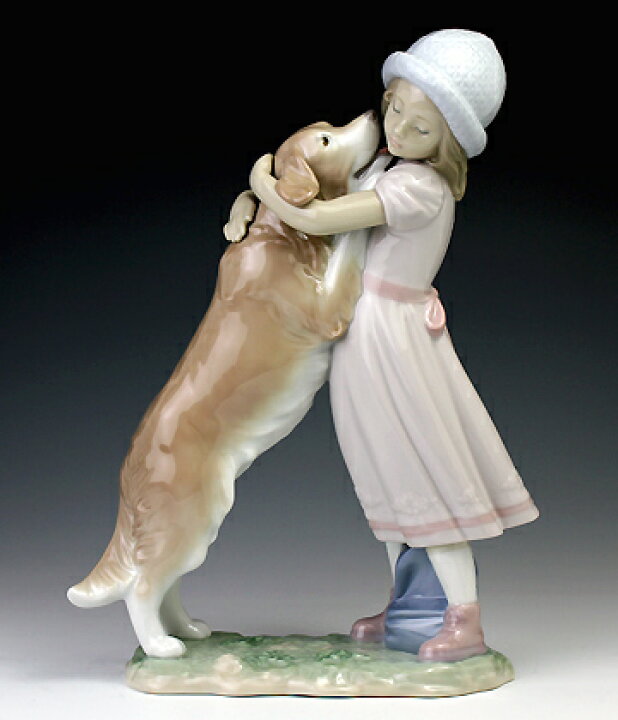 楽天市場】リヤドロ（Lladro リアドロ 陶器人形 置物） 犬と少女 待っ 