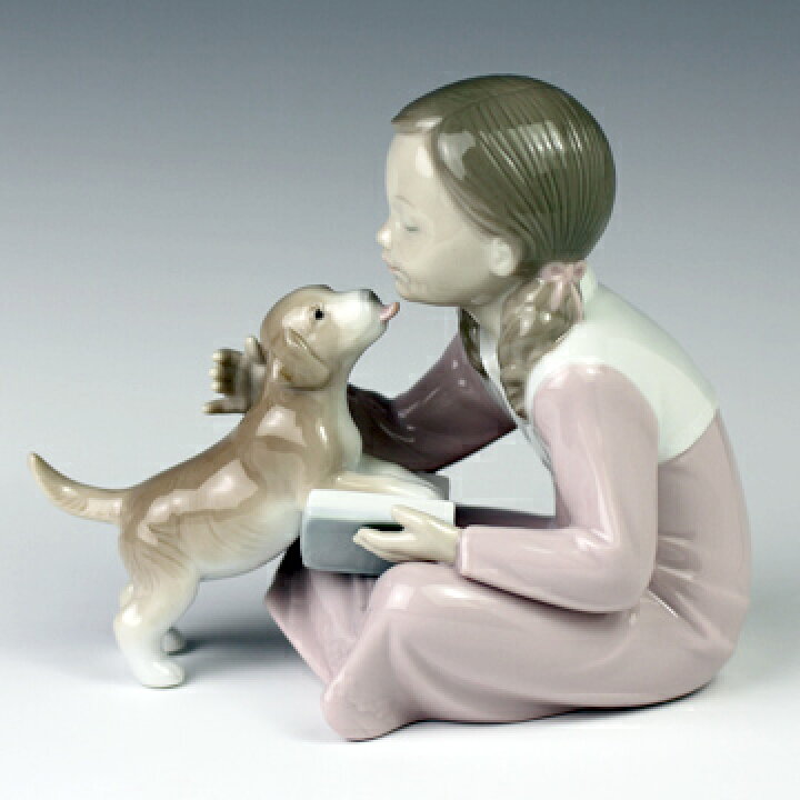 楽天市場】リヤドロ（Lladro リアドロ 陶器人形 置物） 犬と少女 ねえ 