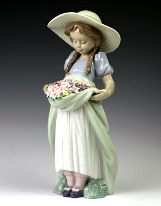 楽天市場】リヤドロ（Lladro リアドロ 陶器人形 置物） 花と少女 