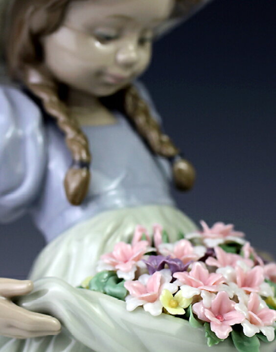 楽天市場】リヤドロ（Lladro リアドロ 陶器人形 置物） 花と少女 